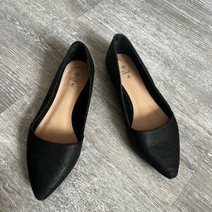 Call It Spring Black Textured Flats